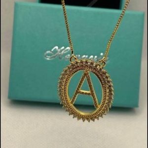 Hewayiu Delicate Initial A Pendant Necklace